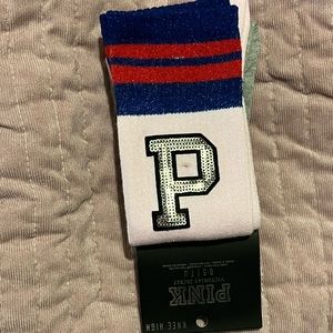 PINK bling knee high socks